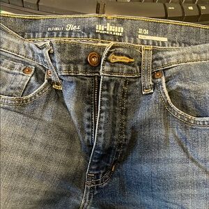 Slim Blue Denim Jeans with Faded Vintage Look